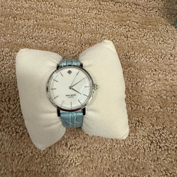 Kate Spade Silver Watch with Turquise Patterned Band - Picture 1 of 5
